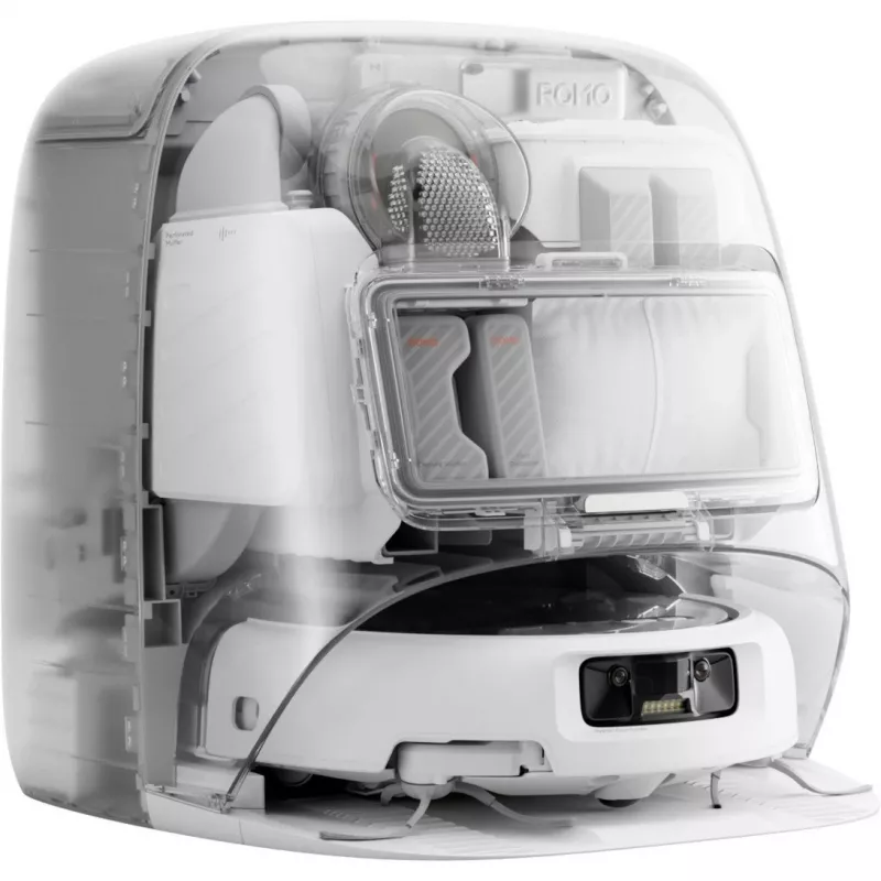 Robot vacuum and wet mop DJI ROMO P (Water Tank Version) — hall/Valge, 0.26 L dust, 4 L clean / 3.2 L dirty water, 5000 mAh aku