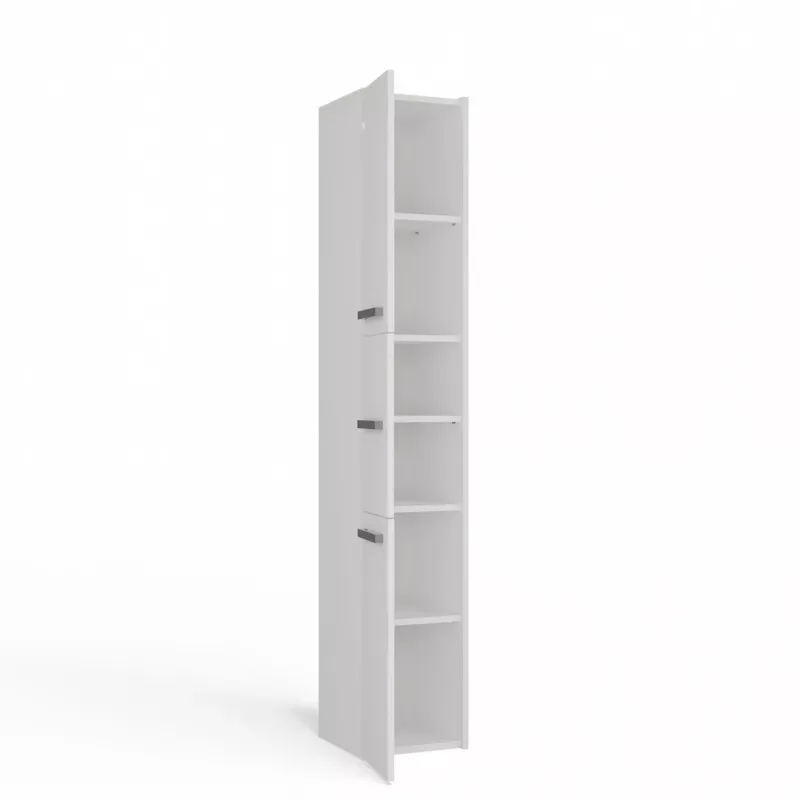 Vannitoa hoiukapp top e shop S33 BIEL — eraldiseisev, valge, 6 riiulit, 300×300×1700 mm