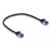 Võrgukaabel DeLOCK RJ45 Cat.6A S/FTP Õhuke 0,25 m Must