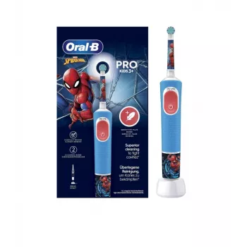 Elektriline hambahari Oral-B Vitality PRO Kids Spiderman, sinine — laste elektriline hambahari igapäevaseks kasutamiseks