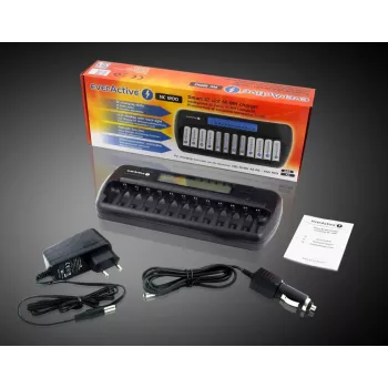 Akulaadija everActive NC-1200 — universaalne 12 akulaadija AA/AAA jaoks, 12 V sisend, must
