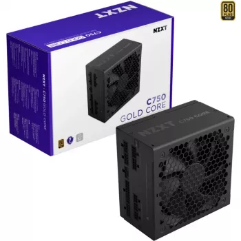 C750 GOLD CORE, PC-toiteplokk must, 1x 12-kontaktiline kõrge võimsusega GPU, 3x PCIe, kaablite haldus, 750 vatti