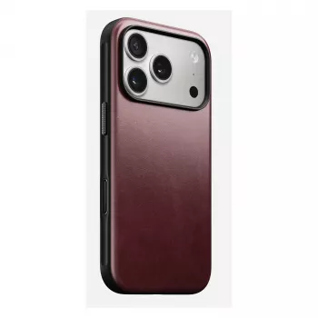 Mobiiltelefoni ümbris Nomad Modern Leather ümbris iPhone 17 Pro'le, nahk + TPU + PC, sobib 16 cm (6.3 tolli) ekraanile, Bordeaux