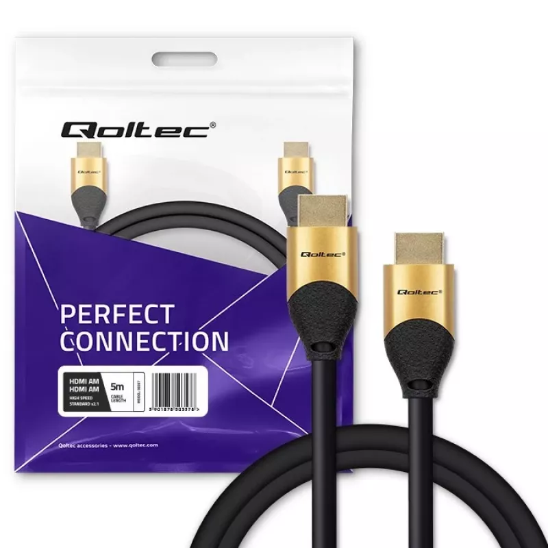 Qoltec 50357 HDMI-kaabel 5 m HDMI Type A (Standard) Must