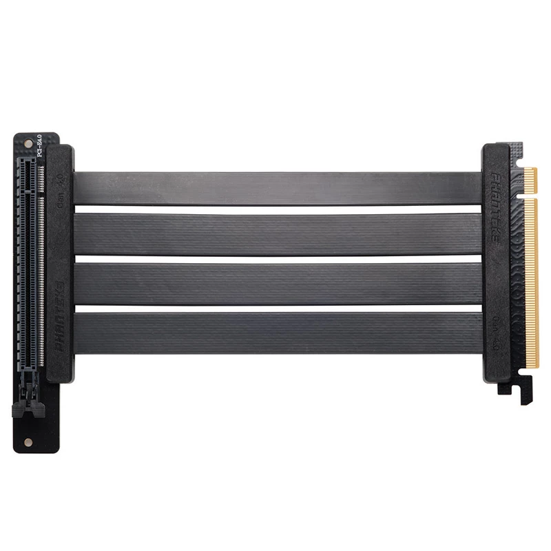 PHANTEKS PCI-E 4.0 x16 Riser Flat Line kaabel, 90 kraadi, 22 cm - must