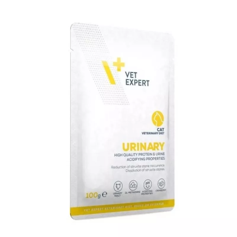Märg veterinaardieet kassidele VETEXPERT Urinary, linnuliha, kotike 100 g, täiskasvanud, suhkru- ja säilitusainevaba