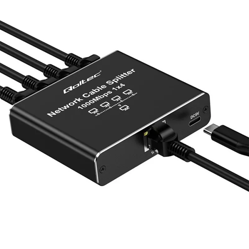 Ethernet mini switch QOLTEC 52293 1x4 RJ45, 1-in 4-out haldamata võrgujagur
