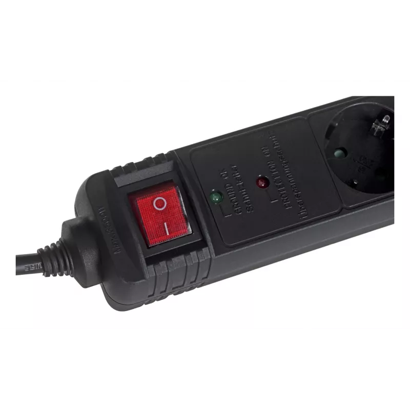 EnerGenie SPG5-C-15 piksekaitsega pikendusjuhe, must, 5 Schuko pistikupesa, 250 V, 4,5 m