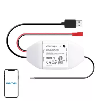 Nutikas garaažiukse lüliti Meross MSG100HK HomeKit-iga ühilduv — Wi‑Fi juhtimine ühele garaažiuksele