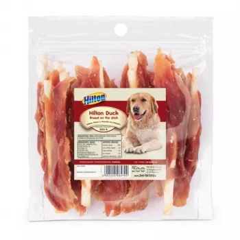 Dog chew Hilton Duck Breast on the stick 500 g — looduslik ühes tükis pardi närimiskondikas koertele, 500 g
