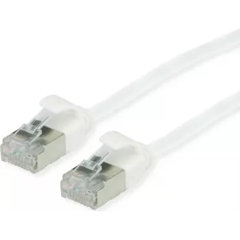 ROLINE Roheline - Paranduskaabel - RJ-45 (M) kuni RJ-45 (M) - 15 cm - 3.6 mm - U/FTP - CAT 6a - Halogeenivaba, Vormitud, Snagless, Keerdjuhtmega - Valge, RAL 9003 (21.44.1698)