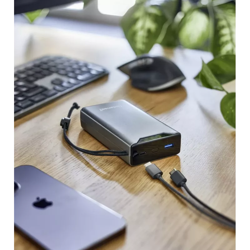 Akupank INTENSO 7332054 — 20000 mAh, PD 3.0 ja QC 3.0, 20 W, USB-A + USB-C, hall