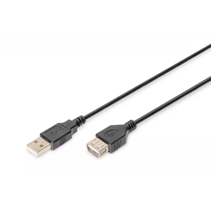 Digitus ASSMANN - USB-pikenduskaabel - USB (W) USB-le (W) - 1,8 m (USB/USB 2.0) - Vormitud - Must (AK-300200-018-S)