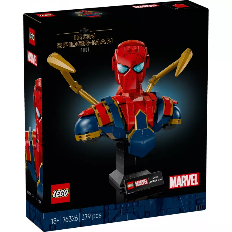 LEGO Marvel kollektsioneeritav büst Iron Spider-Man 76326, 379 tükki, 18+ eksponeerimismudel, 170×200×110 mm