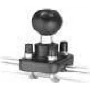 Kinnitusbaas RAM Mounts Double U-Bolt Ball Base 1-tolliste kuni 1,25-tolliste torude jaoks, 3,81 cm kuul, alumiinium, must