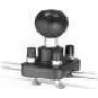 Kinnitusbaas RAM Mounts Double U-Bolt Ball Base 1-tolliste kuni 1,25-tolliste torude jaoks, 3,81 cm kuul, alumiinium, must