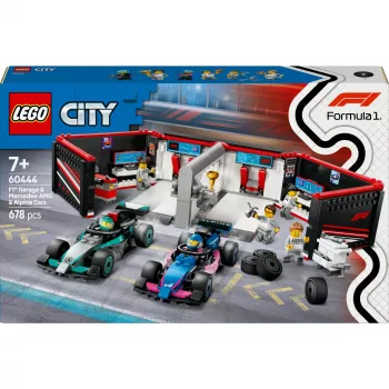 LEGO CITY 60444 F1 Garaaž ning Mercedes-AMG ja Alpine autod