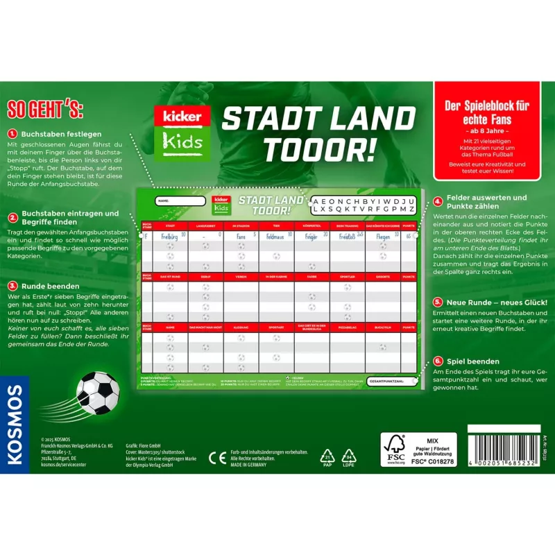 Kicker Kids: Stadt - Land - Tor, puslemäng