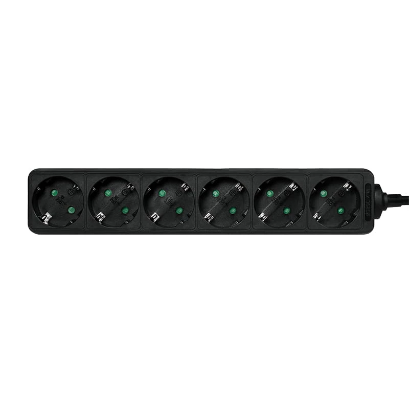 Toitepikendus LogiLink LPS238B 1,5 m 6 vahelduvvoolu pistikupesa Siseruumidesse Must
