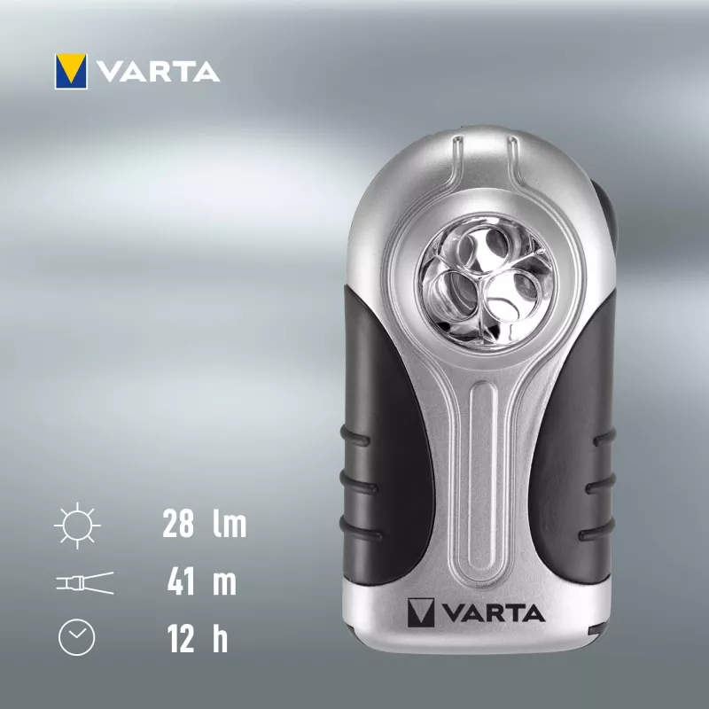 Käsilamp Varta 16647 Must Hõbedane