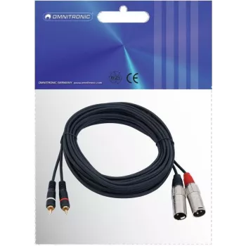 Omnitronic 3022522E Audio-Cable 6 m 2 x XLR (3-pin) 2 x RCA Must (3022522E)