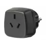 Reisiadapter AUS/CN > Maandatud pistik, pistikupesa adapter must