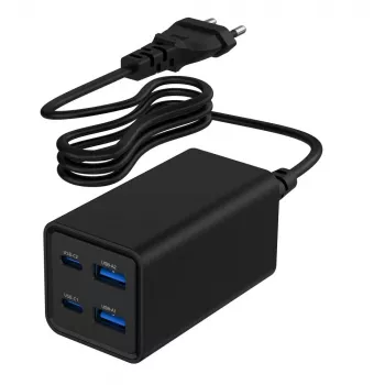 Gembird TA-UC-2A2C-PD65-01-BK mobiilseadme laadija Sülearvuti, Nutitelefon Must AC Kiirlaadimine Siseruumides