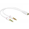 Audio Kaabel DeLOCK 65585 0,2 m 2x3,5 mm Isane kuni 3,5 mm Emane Valge