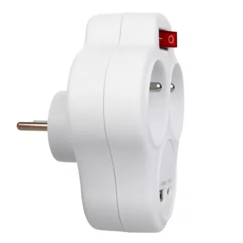 Elektriline topeltpistikupesa jaotur MACLEAN MCE336E 2 USB-pordiga, tüüp E