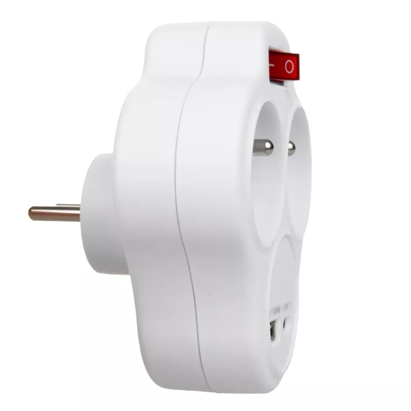 Elektriline topeltpistikupesa jaotur MACLEAN MCE336E 2 USB-pordiga, tüüp E