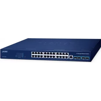 PLANET Layer 3 24-port 10/100/1000T hallatav L3 Gigabit Ethernet (10/100/1000) Power over Ethernet (PoE) sinine (GS-6311-24T4X)