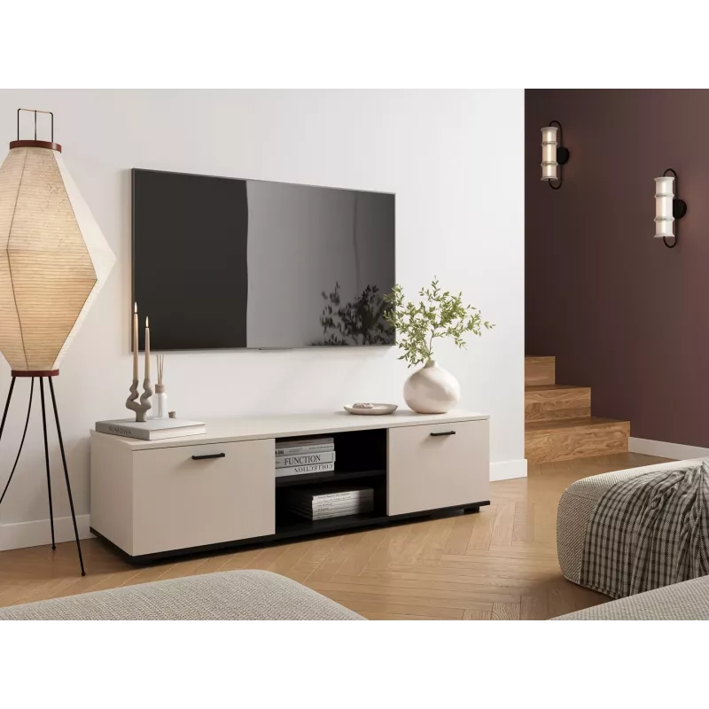 TV-kapp cama meble SOHO 140x43x37 cm — kašmiirpealne, must raam