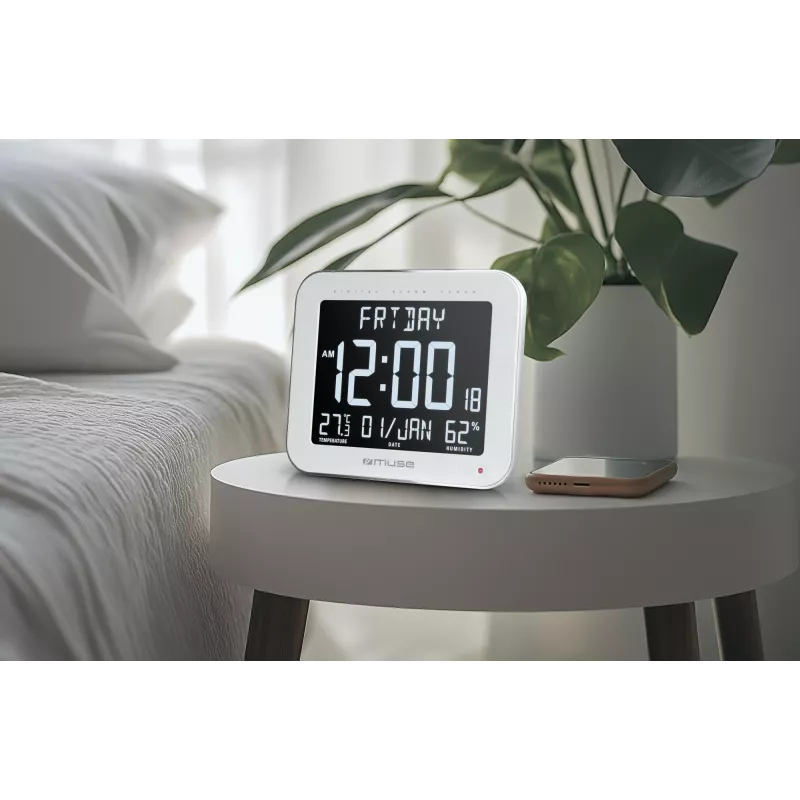 Digitaalne seina-/lauakell muse M-090 WMC — ristkülik LCD, 220×177,5×24,5 mm, patareid/DC 4,5 V