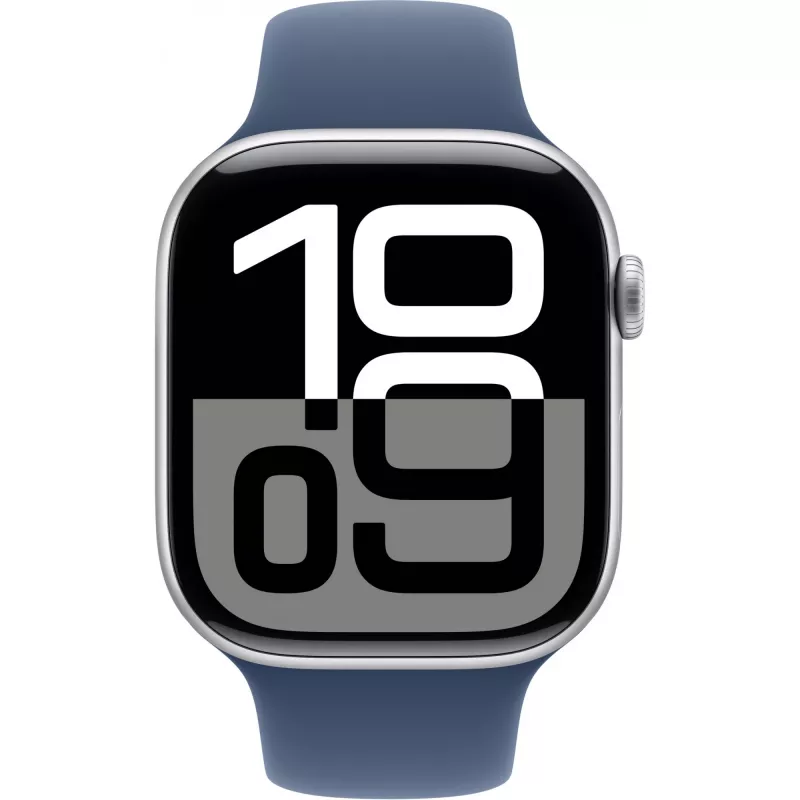 Apple Apple Watch Series 10 GPS 46mm hõbedane alumiiniumkorpus Denim rihmaga