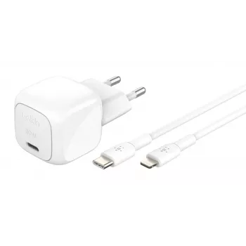 30W USB-C laadija Belkin WCA008KQ1MWH-B5 PD PPS, kompaktne toiteadapter telefonidele ja tahvelarvutitele