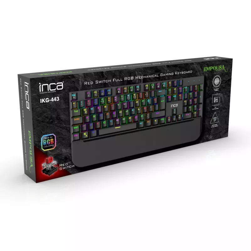 Incase Gaming Keyboard IKG-443 Mehaaniline, RGB, saksa paigutus