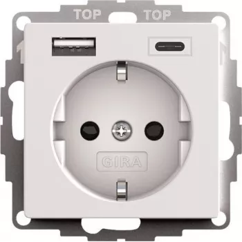 gira SCHUKO USB toiteplokk 2f System 55 mudel 245927