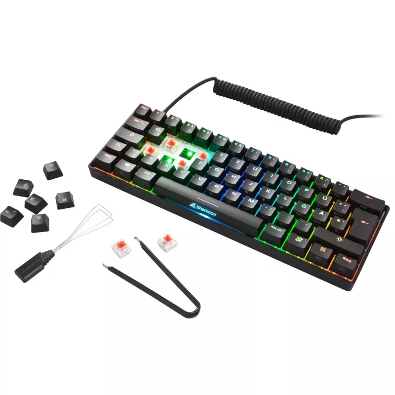 SKILLER SGK50 S4, mänguklaviatuur must, DE-paigutus, Kailh Red