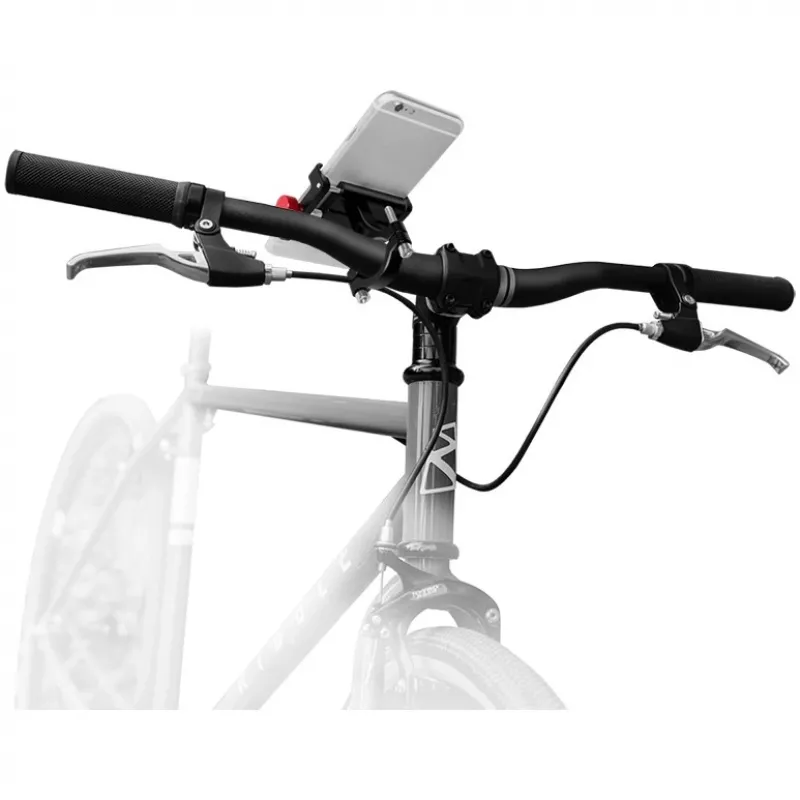 LogiLink Fahrrad-Smartphonehalterung, fixiert, schwarz/rot hochwertige Aluminiumlegierung, geeignet für Mobilgeräte - 1 Stück (AA0146)