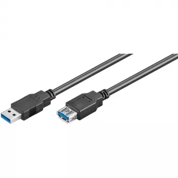 Wentronic Goobay USB 3.0 SuperSpeed pikenduskaabel, must, 3 m - USB 3.0-pistik (tüüp A) > USB 3.0-pesa (tüüp A) (93999)
