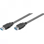 Wentronic Goobay USB 3.0 SuperSpeed pikenduskaabel, must, 3 m - USB 3.0-pistik (tüüp A) > USB 3.0-pesa (tüüp A) (93999)