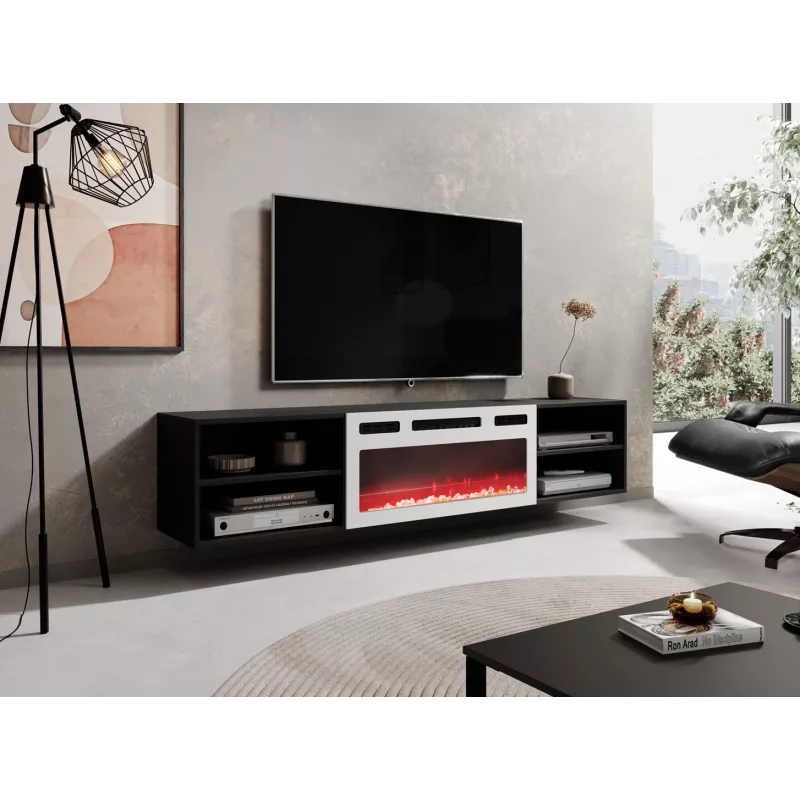 RTV-kapp POLO 180x33x39 must + kamin valge