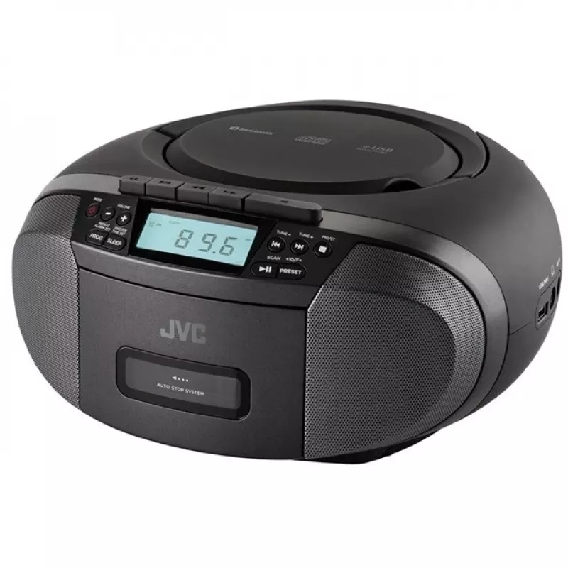 Raadiomängija JVC RC-E444B must, CD-mängija ja FM-tuuneriga