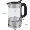 ProfiCook PC-WKS 1229 G elektriline veekeetja 1 L 1600 W roostevaba teras, läbipaistev