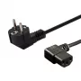 Toitekaabel SAVIO CL-116 — 1,8 m, must, nurga all toitepistik tüüp C kuni nurga all IEC C13, 3-sooneline 0,5 mm²