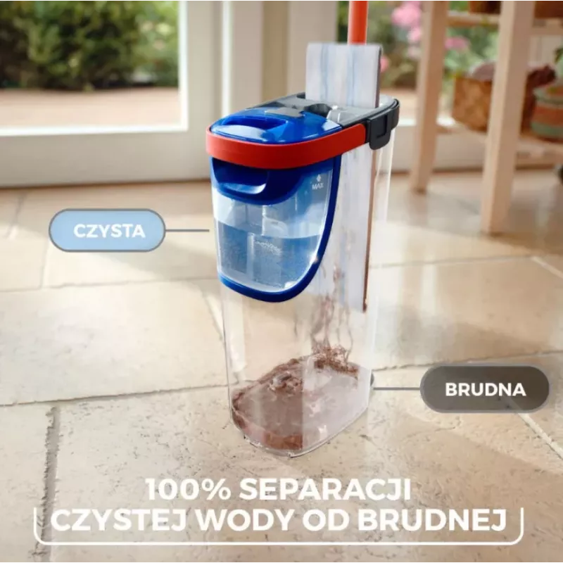 Mop VILEDA Microfibre 1200 ml märg, 360° pöörlev pea, 140,5 cm vars, eemaldatav masinpestav pea