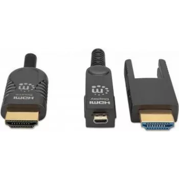 Manhattan HDMI - Micro HDMI plenum-klassi kaabel, 4K@60Hz (Premium High Speed), 70 m, aktiivne, eemaldatav HDMI-pistik (tüüp A), isane- isane, must, kullatud kontaktid, eluaegne garantii