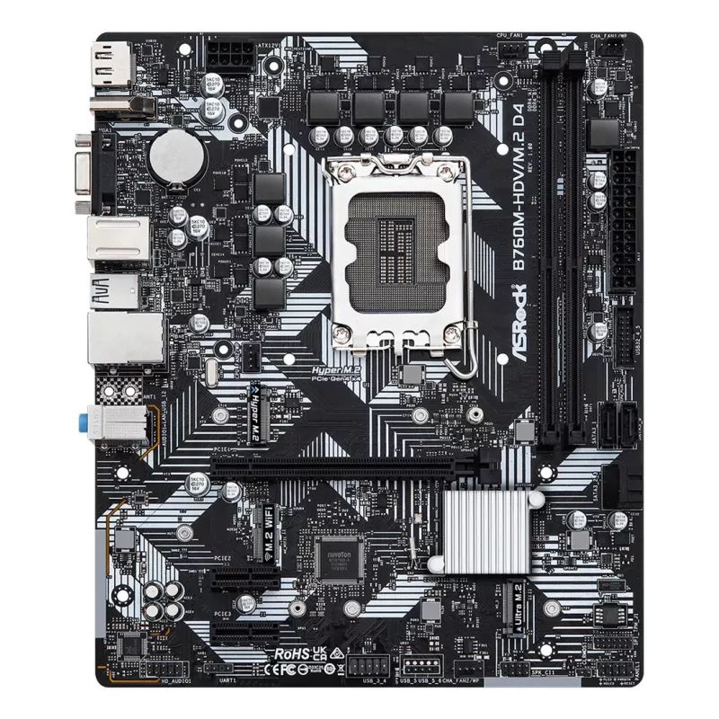 ASRock B760M-HDV/M.2 D4 DDR4 LGA 1700 Micro-ATX emaplaat
