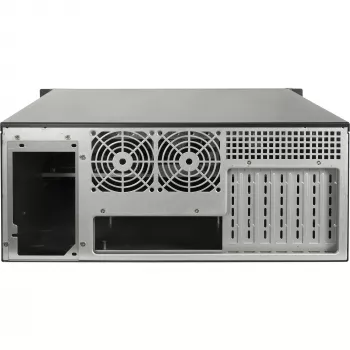 Rackkorpus INTER-TECH IPC 4U-4508 Must — 4U serveri/PC šassii, rackmonteeritav