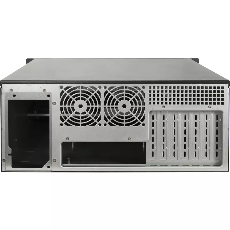 Rackkorpus INTER-TECH IPC 4U-4508 Must — 4U serveri/PC šassii, rackmonteeritav